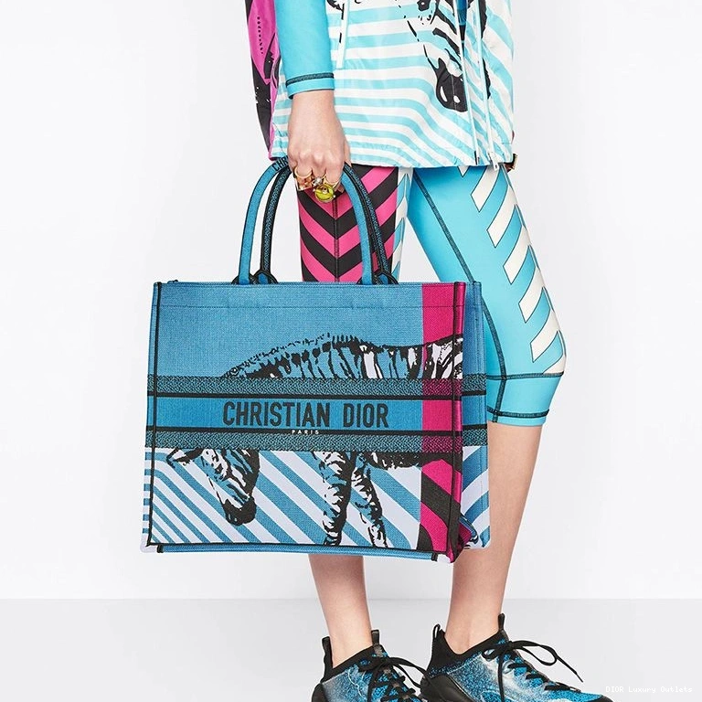 Cheap Blue Book Tote Dior D-Jungle Motif Rose Pop Canvas 0817 Luxury